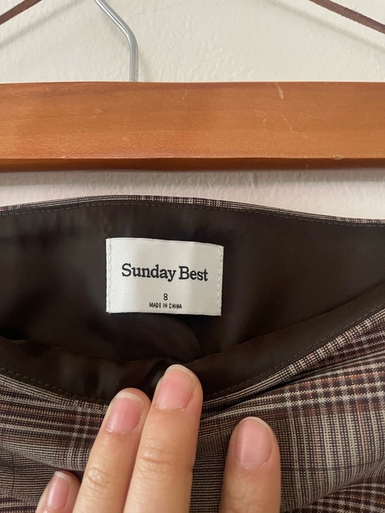 Aritzia Plaid Mini Skirt in Brown Plaid in 8 - Picture 3 of 4